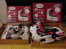 NEW Lake Placid Metro Soft Adjustable Girls Ice Skates Pink  White Size 6-9