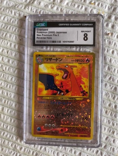 New ListingCGC 8 Charizard 006 2000 Neo Premium File 2 Reverse Holo Japanese Pokemon Card