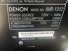 Denon AVR-1312 5.1 Channel AV 5.1 Surround Receiver Tuner Dolby Digital - Tested