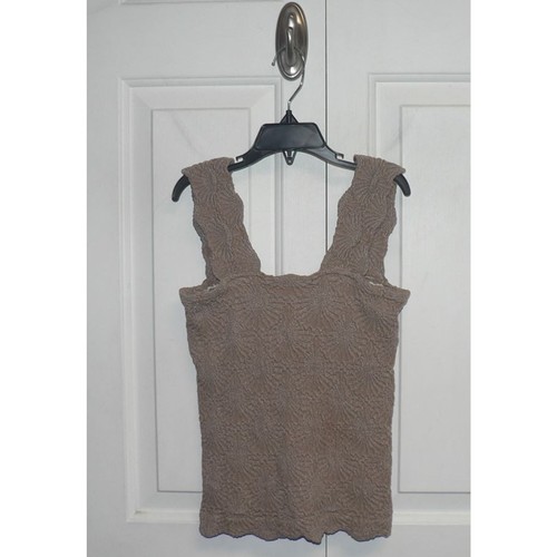 Free People Women's Love Letter Floral Knit Sleveless Camisole in Brown MSRP $38 - Picture 7 of 7
