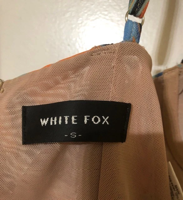 White Fox Womens Small Multicolor Marble Print Full Zip Bustier Corset Crop Top - Image 4 of 4