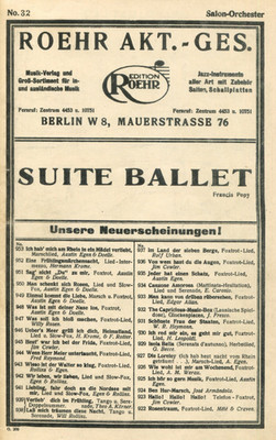 Suite-Ballet, Francis Popy, für Salonorchester