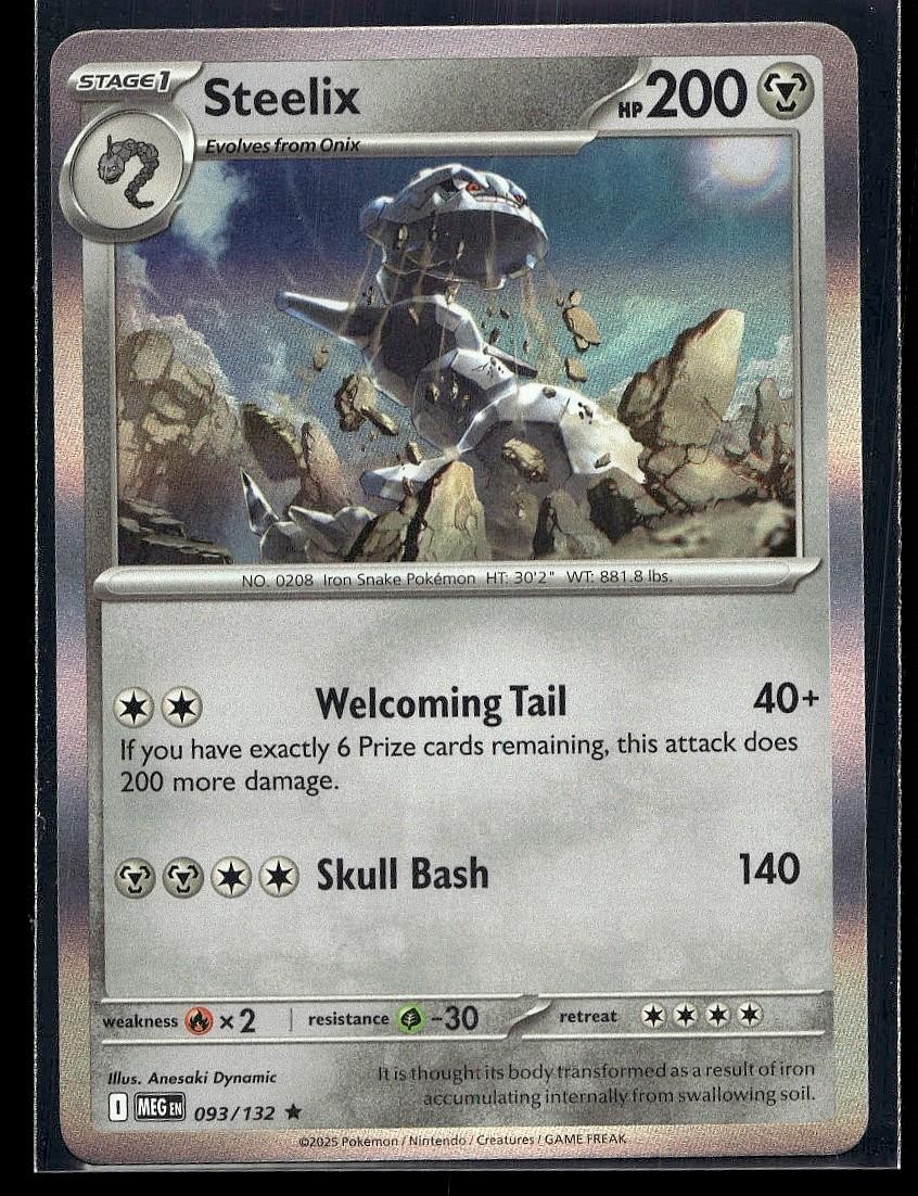 Steelix 093/132 Rare Mega Evolution Pokemon Holo Lightly Played