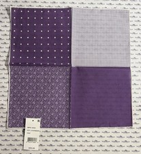 Men  s Lavender Floral Pocket Square Silk Cotton Blend Handmade NWT MSRP 35