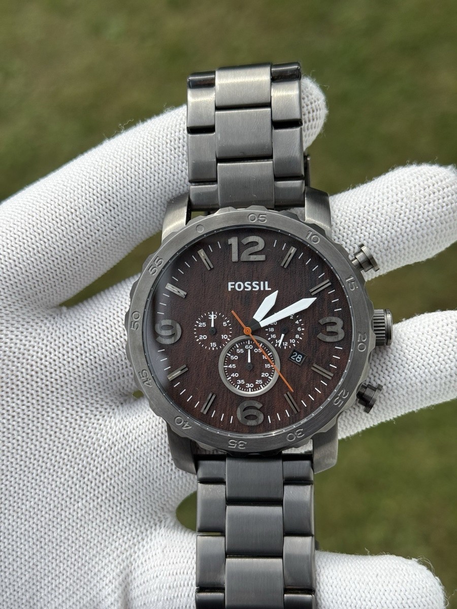 Fossil Chronograph Watch with Wood and Gray Accents men's watch | eBay
