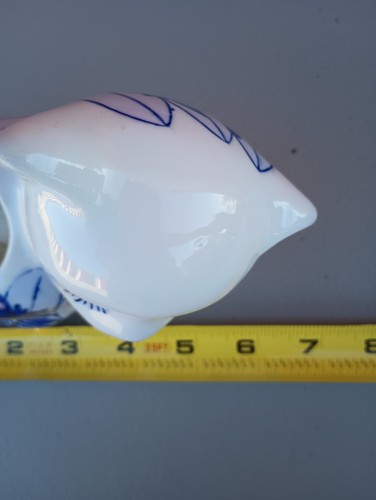 Bezaubernder Teelichthalter schlafende Katze - Porzellanfigur in blau/weiß - Bild 6 von 8