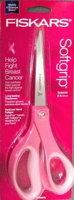 Fiskars 01-005792 8'' Breast Cancer Awareness Softgrip Scissors