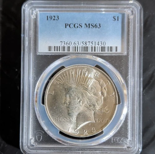 1923 Peace Dollar PCGS MS63 Silver $1 Coin Uncirculated Business Strike