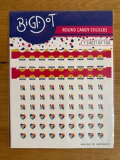 Big Dot Round Candy Sticker Favors (1 sheet of 108) Pride Love Hearts