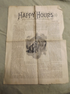 Antique Oct. 1895 Newspaper HAPPY HOURS David Cook Publishing Illinois