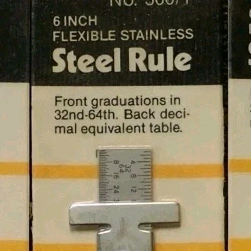 General Tools ~ # 300 6-Inch Flex Precision Stainless Steel Ruler, USA Made🇺🇸 - Image 3 of 4