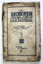 MORRIS Oxford Cowley Car Owners Handbook 1926