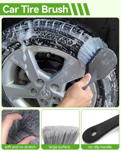 8Pcs Car Wash Kit, 62’’ Car Wash Brush with Long Handle, Microfiber Carwash K... - Picture 7 of 10