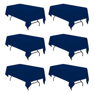 BRILLMAX 6 Pack Navy Blue Tablecloths for 6 Foot Rectangle Tables 60 x 102 Inch