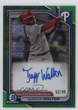 TayShaun Walton Bowman Chrome 2024 Green Refractor /99 Auto