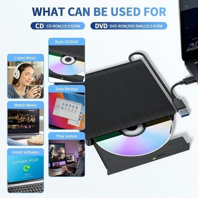 USB 3.0 External Blu-ray Drive Portable Combo Optical Drive CD DVD Player