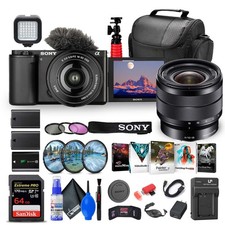 Sony ZV-E10 Camera W/ 16-50mm Lens + Sony E 10-18mm Lens + 64GB + More