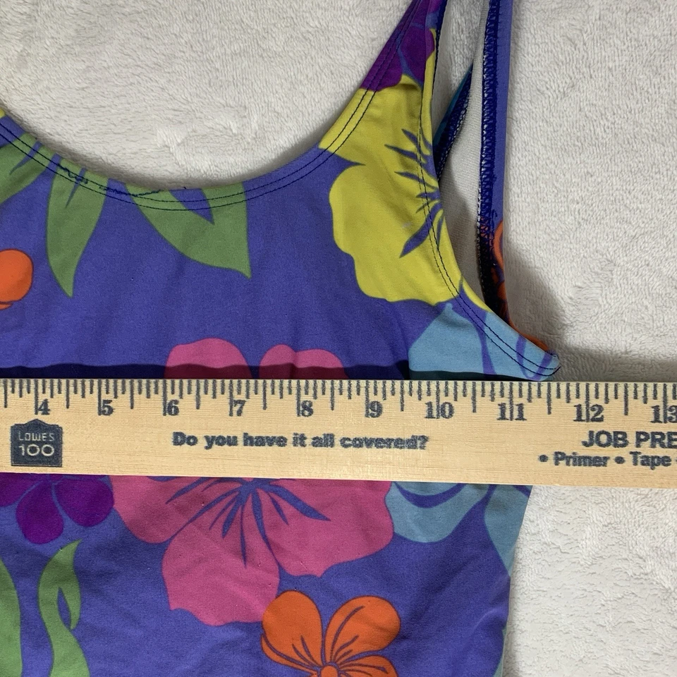 Traje de baño Xhilaration niños talla S 6X hibisco tropical colorido azul de una pieza Foto 3 de 4