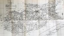 HISTORIC CYPRUS 1947 hb Gunnis MAP Medieval OTTOMAN MONUMENTS Chapels Villages 