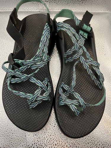 Chaco Womens Outdoor Sandals - Adjustable Straps Black & Teal Size 10 - Picture 9 of 11
