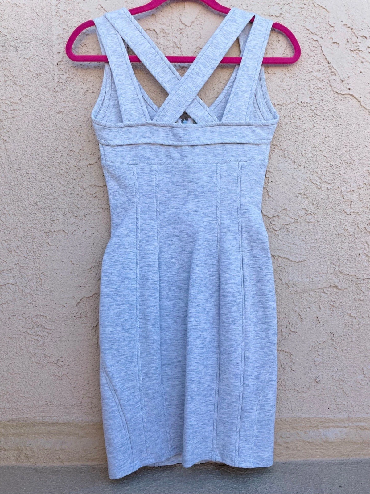 Abito in jersey grigio erica Alexander Wang Ponte Criss a croce posteriore cerniera anteriore taglia 2