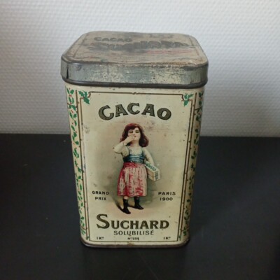 RARE ANTIQUE BOX* COCOA SUCHARD Solubilized* Lithographed Sheet 1 KG No. 284