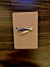 Vintage 1990's Sterling Silver Warbird Pin or Tie Tack 1.75" Long, Excellent