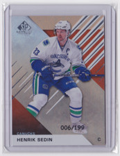 2016-17 UD SP GAME-USED ORANGE BASE SP 6/199 HENRIK SEDIN #28 VANCOUVER CANUCKS