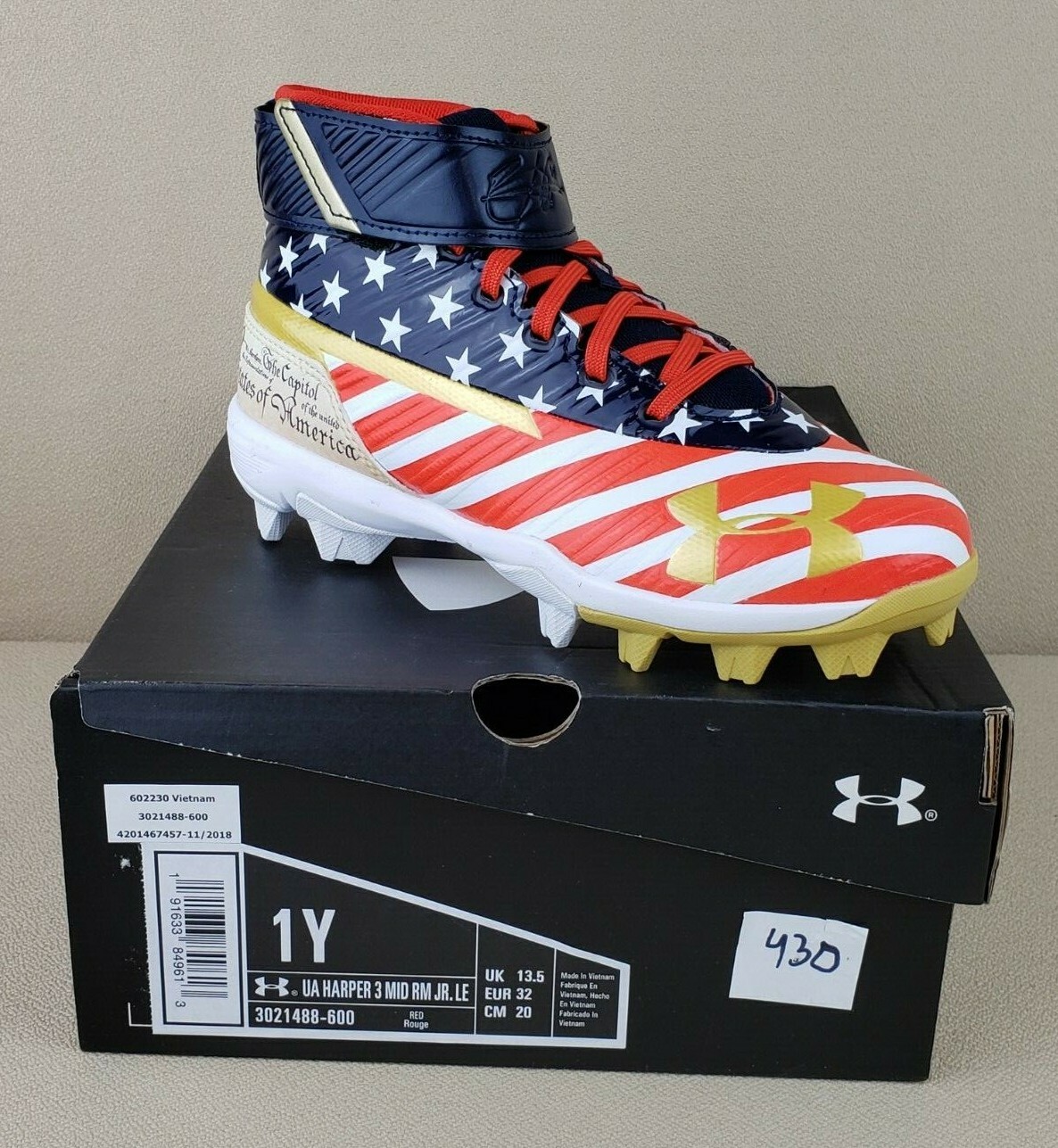 under armour youth harper 3 mid rm le molded cleats