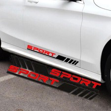 Car Door Side Sport Sticker Vinyl Decal Reflective Racing Stickers Blackred