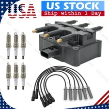 Pack Ignition Coil UF305 &Iridium Spark Plug &Wireset For Dodge Chrysler 3.3 3.8