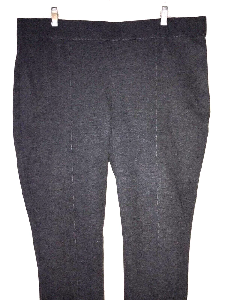 Calça Anne Klein Pull On Tornozelo Perna Magra Feminina 2XL Cinza Ponte Malha Elástica - Imagem 4 de 4
