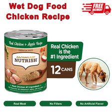 Rachael Ray Nutrish Zero Grain Wet Dog Food, Chicken Recipe, 13oz Can (12 Packs) 3.37 per gallon