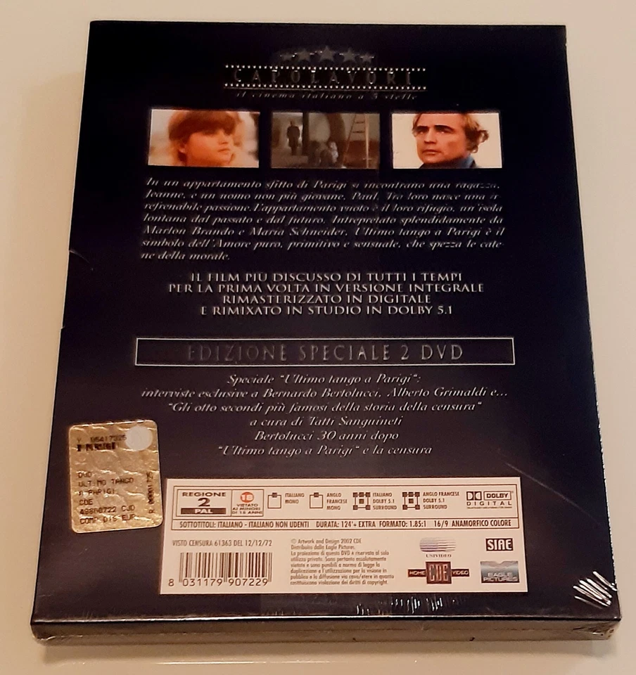 ULTIMO TANGO A PARIGI 30' ANNIVERSARIO 2 DVD NUOVO SIGILLATO - Immagine 2 di 2