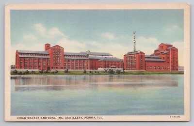 Hiram Walker and Sons Inc. Distillery in Peoria Illinois c1934 Postcard