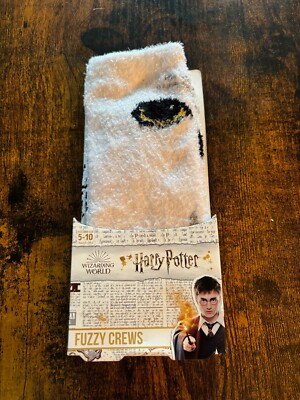 Wizarding World Harry Potter Fuzzy Crews Hedwig non-slip socks Bioworld 5-10 NEW