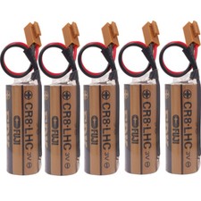 5Pcs CR8.LHC 17450 Battery for Fuji Battery Memory Backup Power with Brown Plug