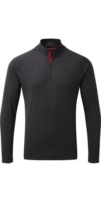 Gill Mens UV Tec Zip Neck Top Charcoal