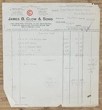 1902 Billhead Chicago Illinois James B Clow & Sons Choice of piece