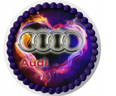 Audi Essbar Car Auto Tortenaufleger Torte Freunde Party Zuckermasse + TEXT