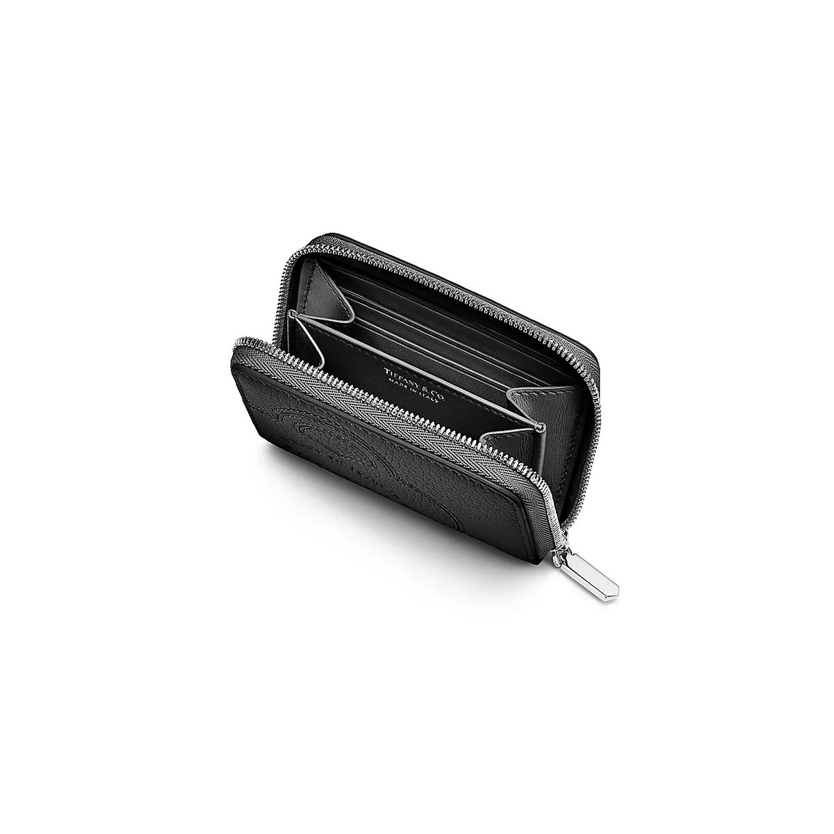 Return to Tiffany™ Small Zip Wallet Black Color Leather Stylish
