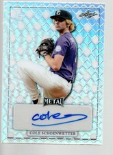 2022 Leaf Perfect Game Nat'l Show Metal Silver  MA-CS3 Cole Schoenwetter 6/9