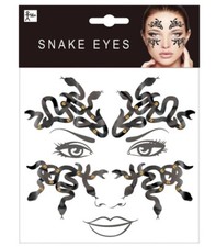 Black Snake Eyes Face  Body Jewels - Medusa - Costume Accessories - One Size