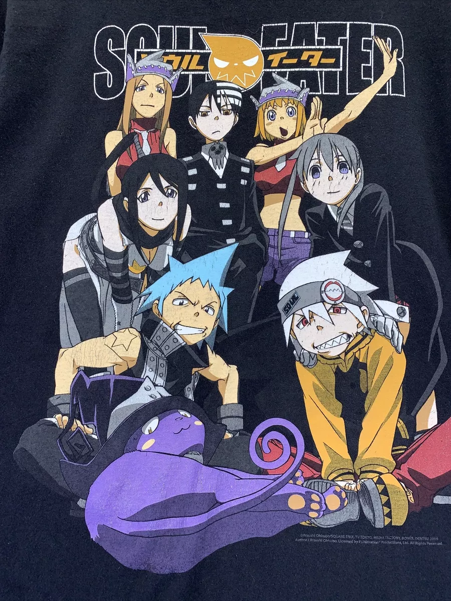 Vintage Y2K Soul Eater Graphic T-Shirt Black Japanese Anime Mens M