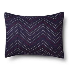 THRESHOLD AMERICANA CHEVRON zig zag Navy Standard Quilted PILLOW SHAM  NWOT