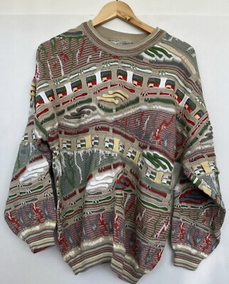 Carlo Alberto Men's Vintage Multi-Color Pullover Sweater Size M