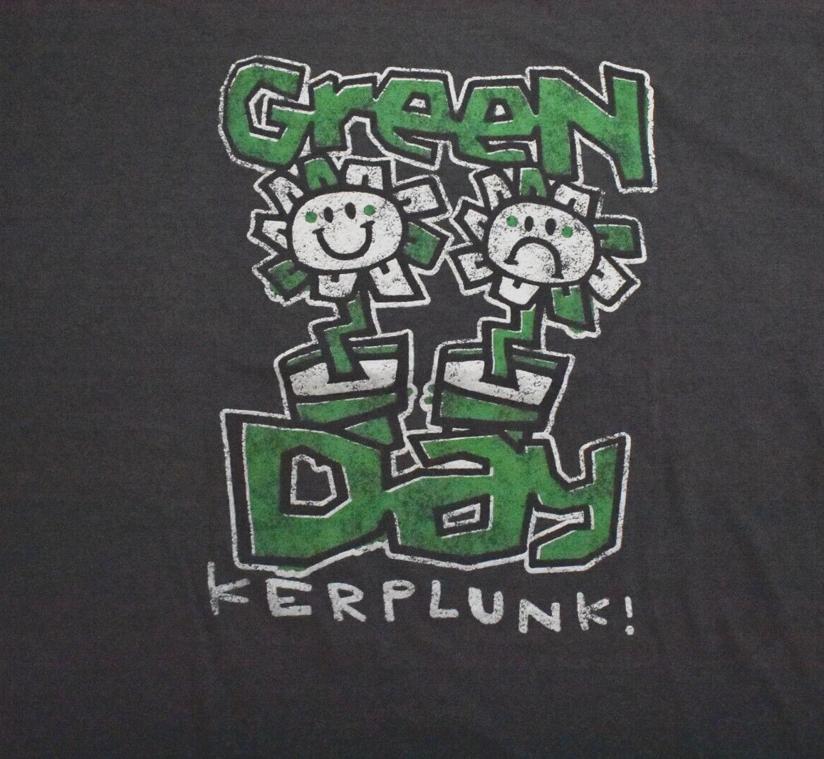 Green Day Mens Kerplunk! Flower Pots Retro Distressed Graphic
