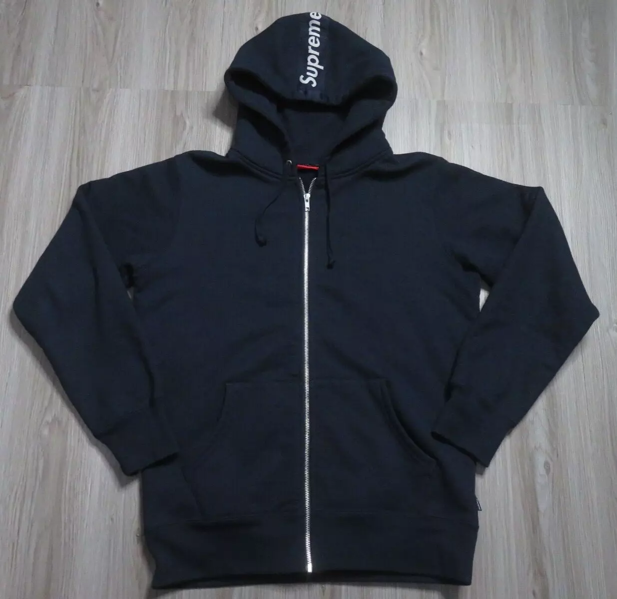 Sweat à capuche zippé Supreme Tape Top moyen homme coton marine uni occasion