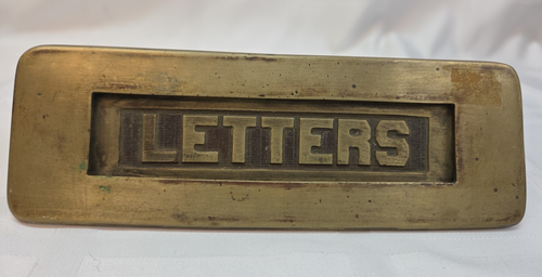 Antique Post Office Brass U.S. Mail Letters Chute Slot Postal USPS Plate Plaque