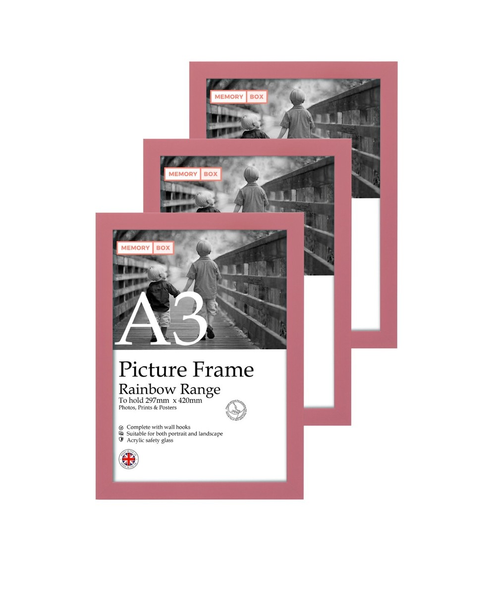 A5 A4 A3 A2 Pack of Frames Rainbow Range Pink Photo Frame Set of